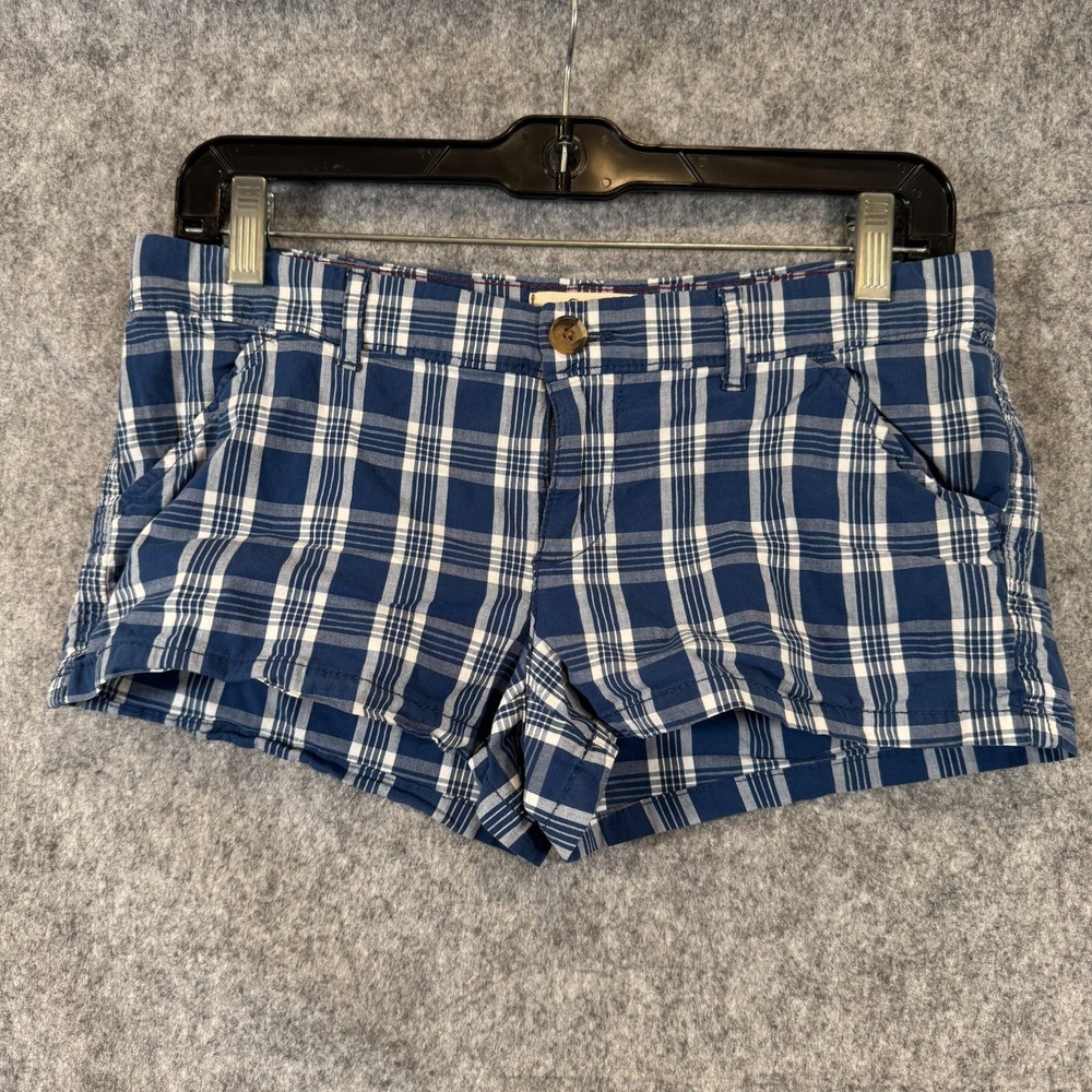VTG Y2K Hollister Shorts size 3 Ladies Juniors Plaid Low Rise Micro Cheeky Mini